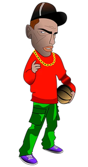 Cartoon Basketball Player Attitude PNG Image