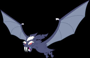 Cartoon Bat Spread Wings PNG image with transparent background