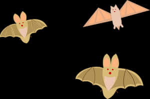 Cartoon Bats Flying Night PNG image with transparent background