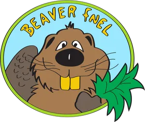 Cartoon Beaver Logo PNG Image