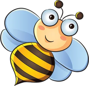 Cartoon Bee Smiling Graphic PNG Image