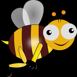 Cartoon Bee Smiling Graphic PNG image with transparent background