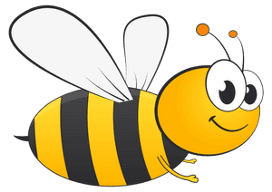 Cartoon Bee Smiling PNG image with transparent background