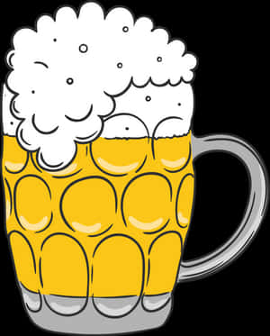 Cartoon Beer Mug Illustration PNG image with transparent background