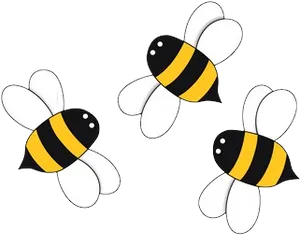 Cartoon Bees Vector Illustration PNG Image