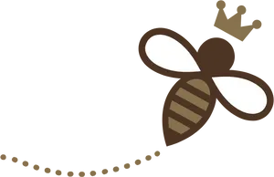 Cartoon Beewith Crown PNG Image