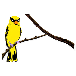 Cartoon Bird on Branch PNG qhi PNG