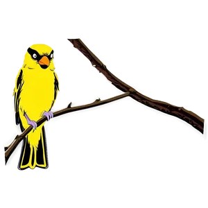 Cartoon Bird On Branch Png Qhi PNG Image