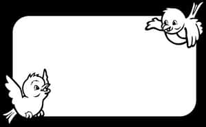 Cartoon Birds Frame PNG image with transparent background