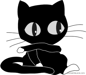 Transparent Raining Cats And Dogs Clipart - Cartoon Animated Black Cat, HD Png Download PNG