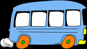 Cartoon Blue Bus Illustration PNG image with transparent background