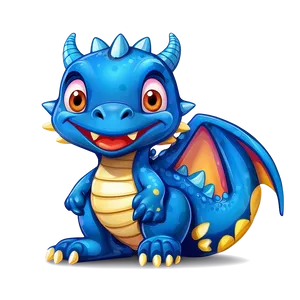 Cartoon Blue Dragon Character Png Ejd PNG Image