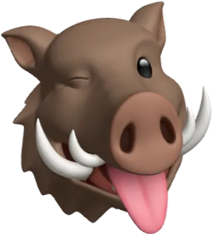 Cartoon Boar Head Graphic PNG Image