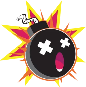 Cartoon Bomb Explosion PNG Image