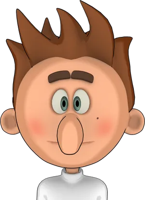 Cartoon Boy Surprised Expression PNG Image