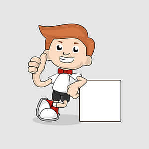 Cartoon Boy Thumbs Up Sign PNG image with transparent background
