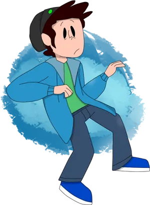 Cartoon Boy Walking Casually PNG Image