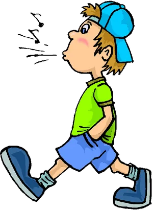 Cartoon Boy Walking Profile PNG Image