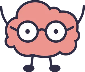 Cartoon Brain Character PNG Image