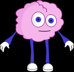 Cartoon Brain Character Standing PNG image with transparent background