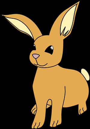 Cartoon Brown Bunny Graphic PNG image with transparent background