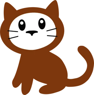 Cartoon Brown Cat Illustration PNG Image