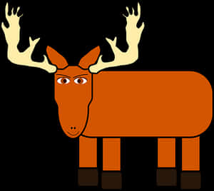 Cartoon Brown Moose Illustration PNG image with transparent background