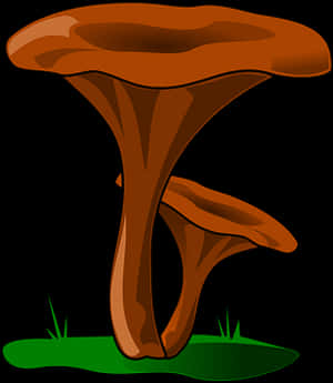 Cartoon Brown Mushroom Vector PNG image with transparent background