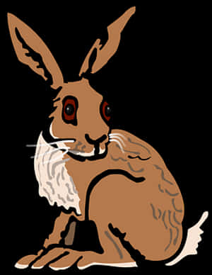 Cartoon Brown Rabbit Illustration PNG image with transparent background