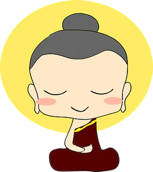 Cartoon Buddha Meditation PNG Image