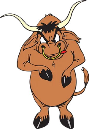 Cartoon Bull Character PNG Image