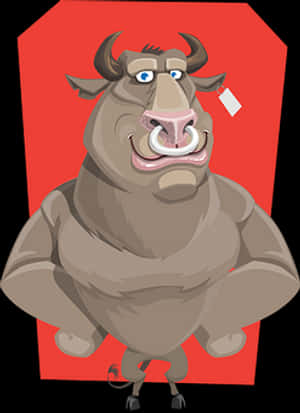 Cartoon Bull Character PNG image with transparent background