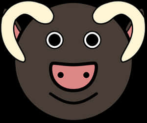 Cartoon Bull Face Graphic PNG image with transparent background