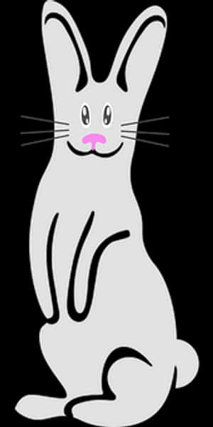 Cartoon Bunny Black Background PNG image with transparent background