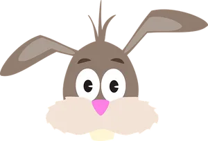 Cartoon Bunny Face Graphic PNG Image