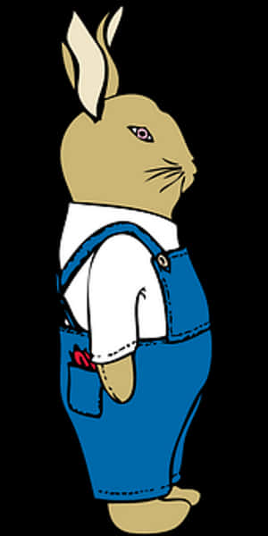 Cartoon Bunnyin Overalls PNG image with transparent background