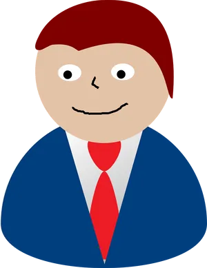 Cartoon Businessmanin Blue Suit PNG Image