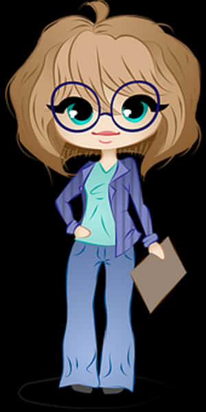 Cartoon Businesswoman Character PNG with transparent background