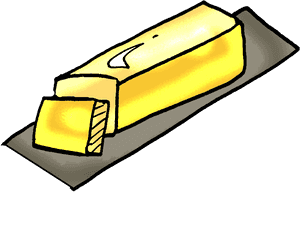 Cartoon Butter Stickand Slice PNG image with transparent background
