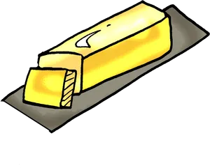 Cartoon Butter Stickand Slice PNG Image