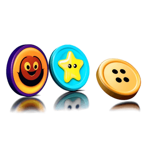 Cartoon Buttons Fun PNG 06262024 PNG with transparent background
