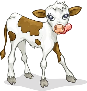 Cartoon Calf Sticking Out Tongue PNG Image