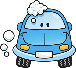 Cartoon Car Wash Bubbles PNG Image