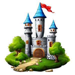 Cartoon Castle In Forest Png Jih PNG Image