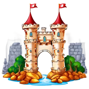 Cartoon Castle With Bridge Png Mvl PNG Image