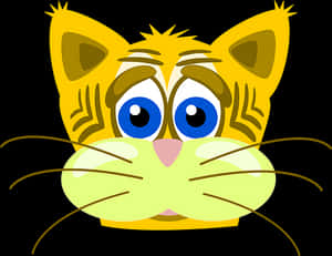 Cartoon Cat Face Illustration PNG image with transparent background