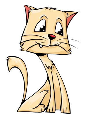 Cartoon Cat Smiling Vector PNG Image