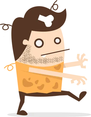 Cartoon Caveman Walking PNG Image