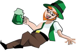 Cartoon Celebration Green Beer PNG Image