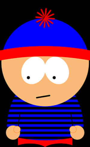 Cartoon Character Blue Hat Striped Shirt PNG with transparent background